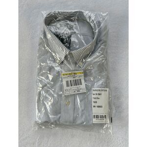 L.L. Bean Oxford Button-Down Shirt NWT Wrinkle Free Cotton, Size 18 X 35 Blue